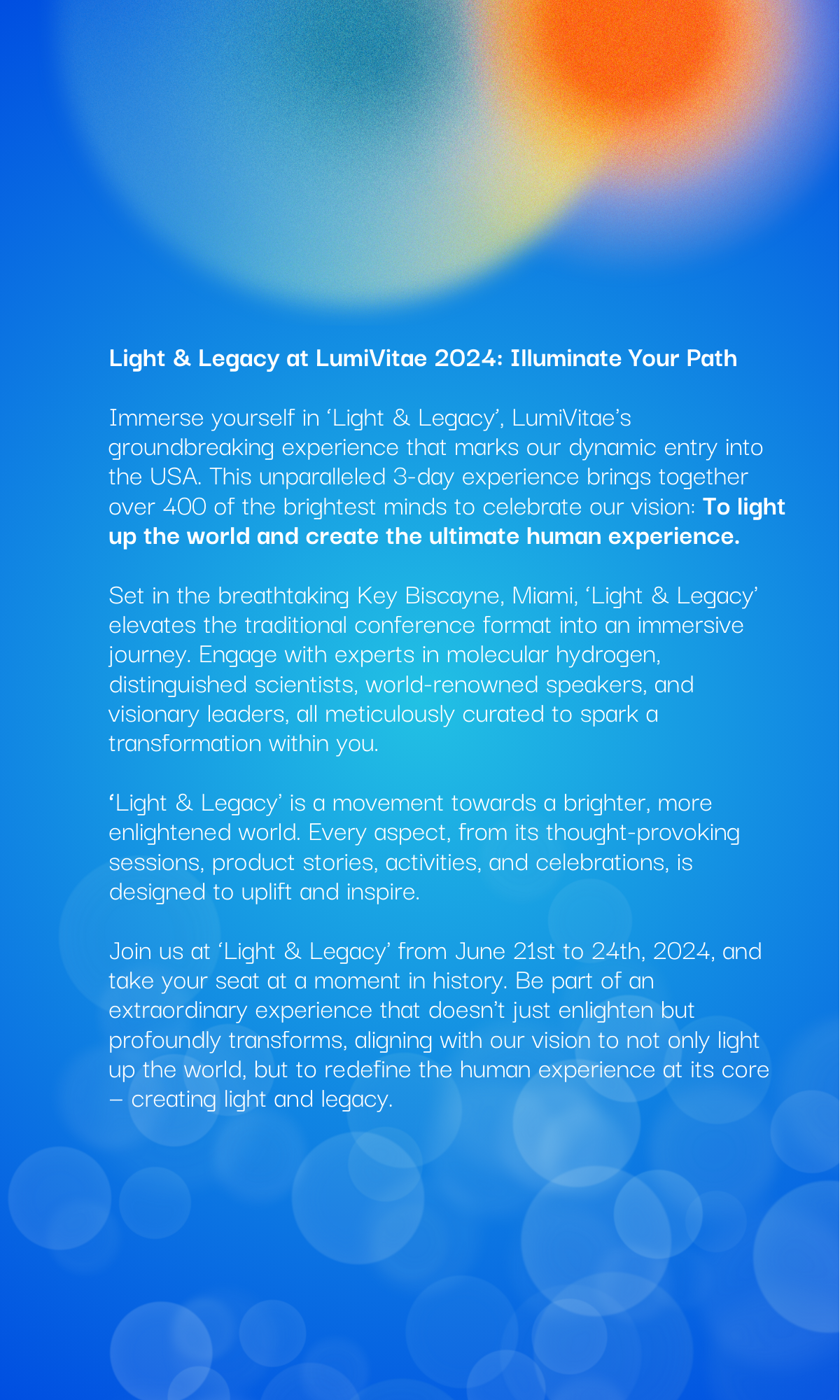 LumiVitae Event Ticket: Light & Legacy