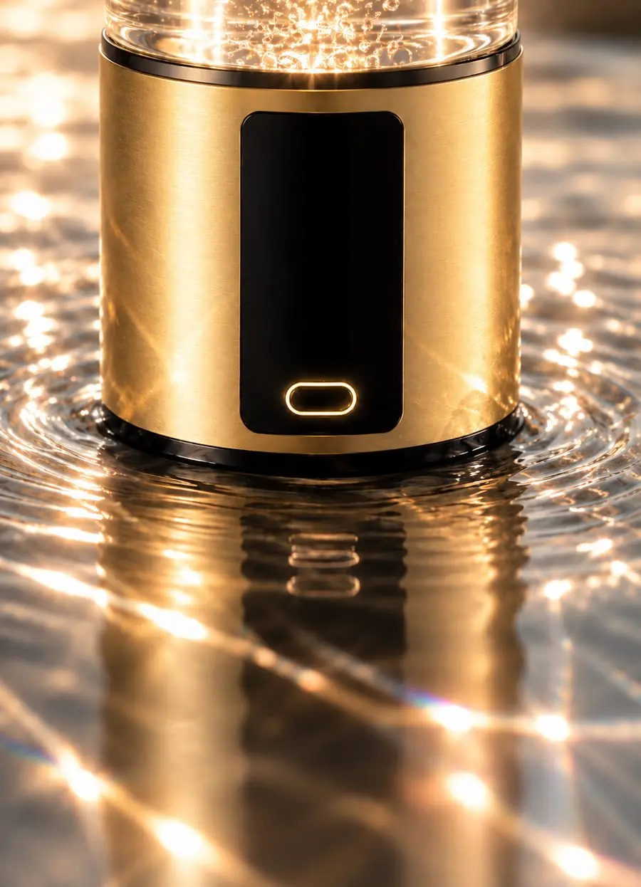 Gold base with its one-touch display